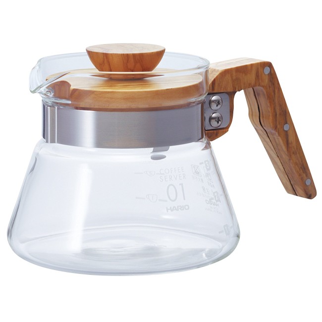 HARIO Coffee Server 400 ml Olive Wood - Servire Cafea ( Coffee Server and Glass )