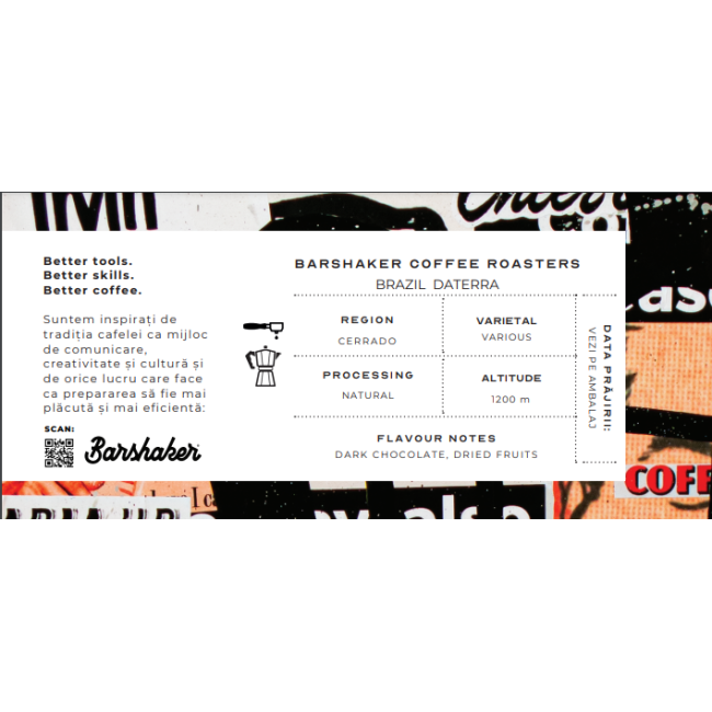 Barshaker Coffee Roasters - Brazil - Daterra - Natural - Espresso - 250g