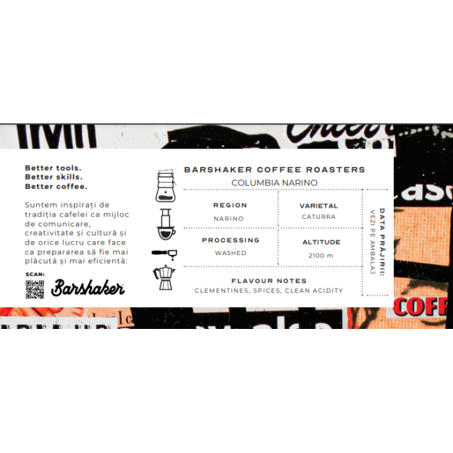 Barshaker Coffee Roasters - Columbia - Narino - Washed - Omniroast - 250g