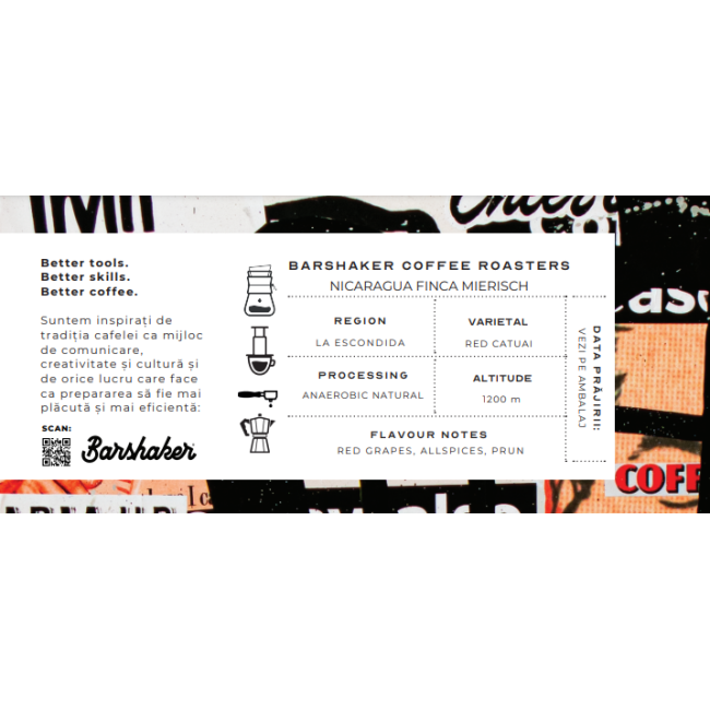 Barshaker Coffee Roasters - Nicaragua- Finca Mierisch - Anaerobic Natural - Omniroast - 250g