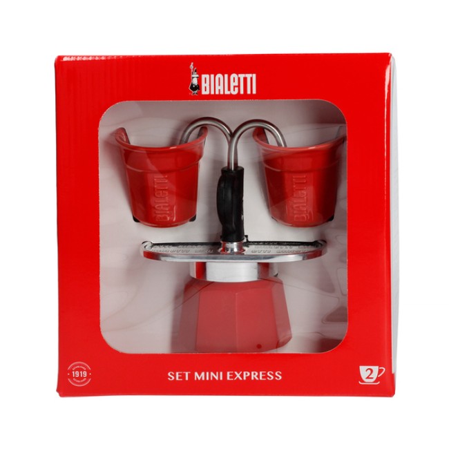 Bialetti Mini Express 2tz Red + 2 cesti de espresso - -- PROMOȚIE BIALETTI --
