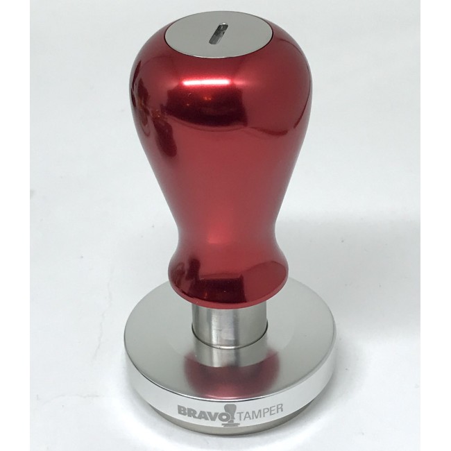 Bravo Tamper - 58.5mm - Maner metal - Red - Tamper Cafea