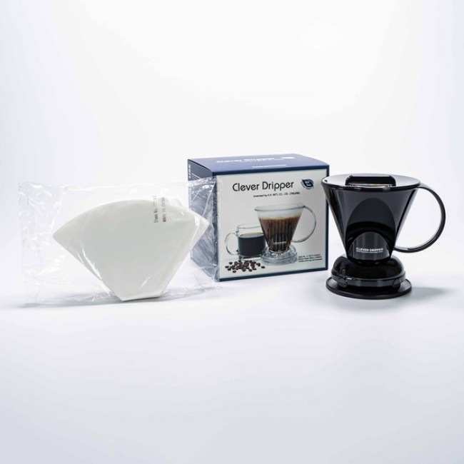 Clever Dripper L - Solid Black + 100 Paper filters - 500ml - V60 Brew Kits