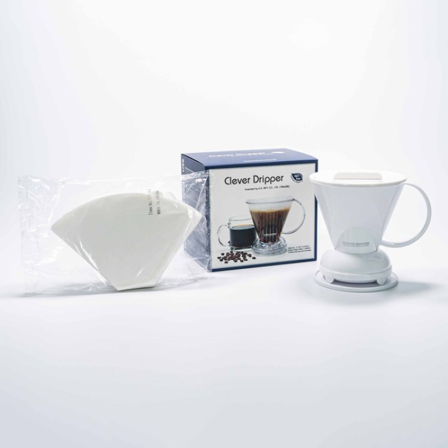 Clever Dripper L - Solid White + 100 Paper filters - 500ml - V60 Brew Kits