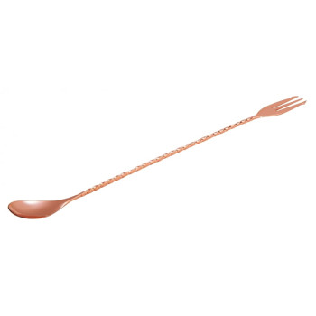 Lingurita Bar - Mezclar - Cap Furculita - 30 cm - Copper