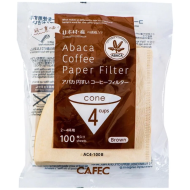 CAFEC ABACA Cone-Shaped Filter Paper 4 Cup - Brown