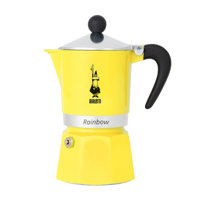 Bialetti Moka Pot Rainbow - Yellow 3tz Bialetti Moka Pot Rainbow - Yellow 3tz