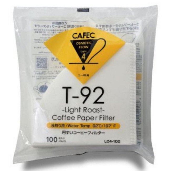 CAFEC Light Roast T-92 Coffee Paper Filter 4 Cup - Osmotic Flow