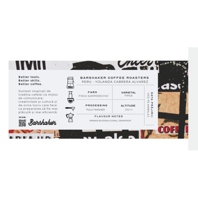 Barshaker Coffee Roasters - Peru - Yolanda Cabrera Alvarez - Fully Washed - Omniroast- 250g Barshaker Coffee Roasters - Peru - Yolanda Cabrera Alvarez - Fully Washed - Omniroast- 250g